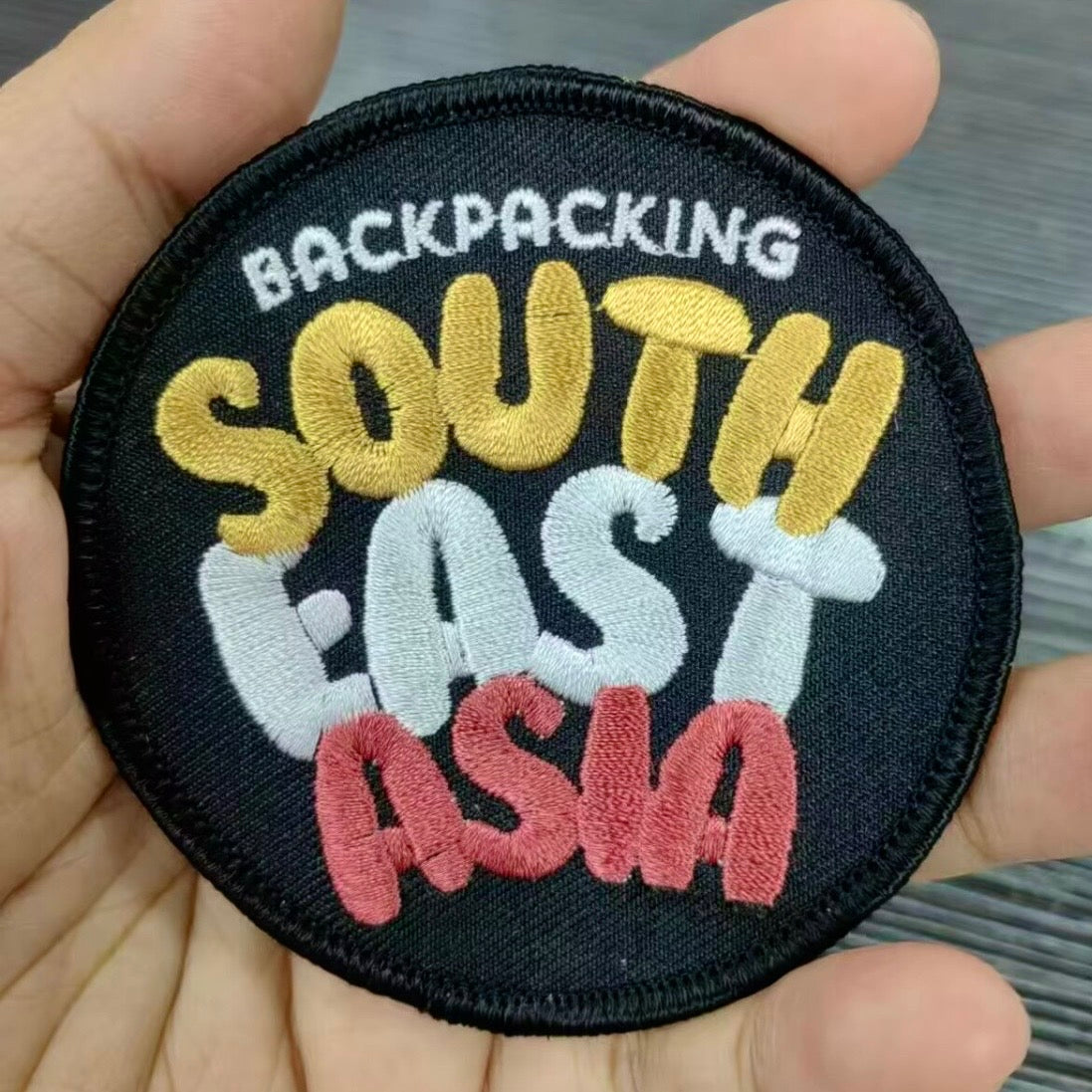 “Backpacking South East Asia” Croc Charm and Iron-on Patch