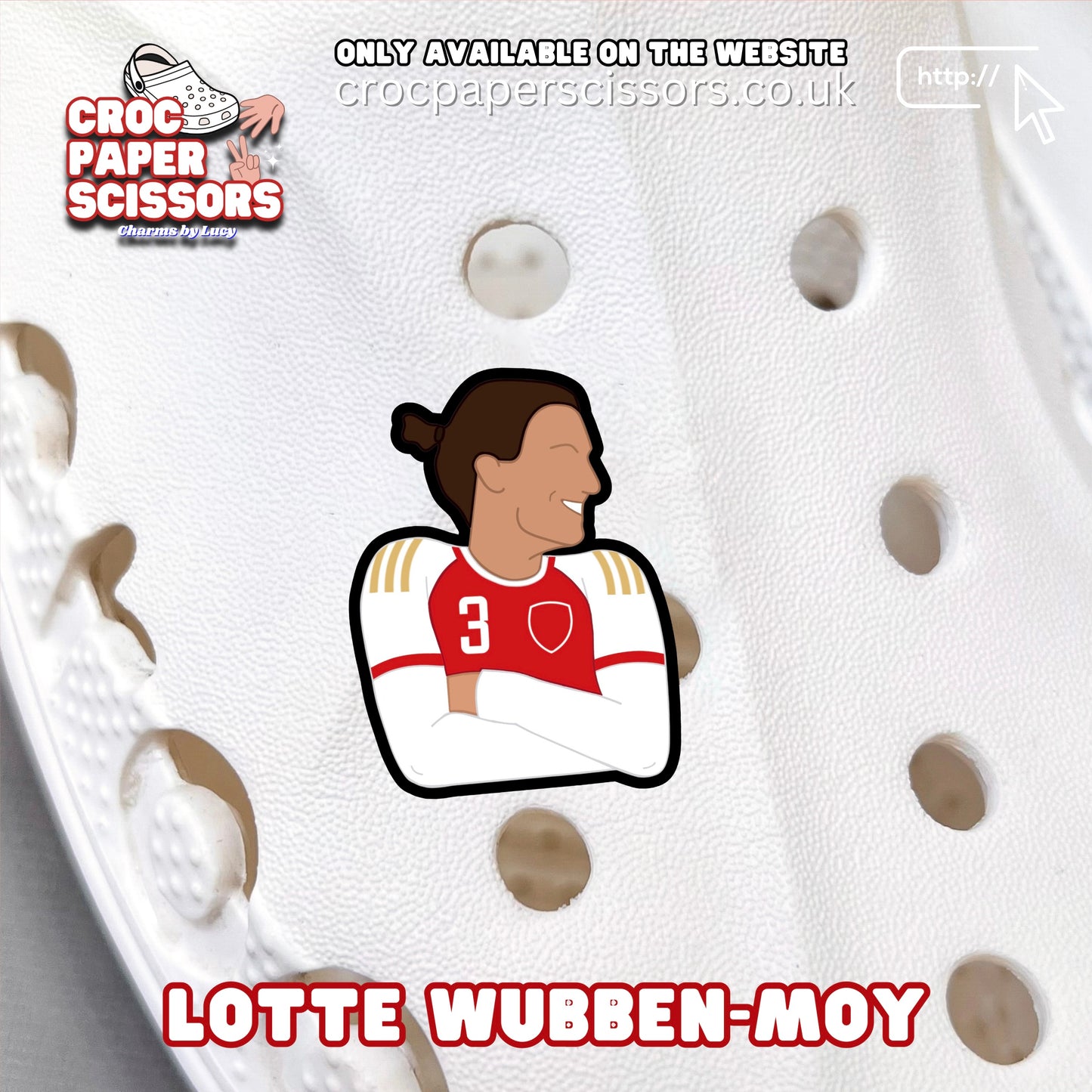 Arsenal Women Shoe Croc Charms (McCabe, Miedema + Lotte)