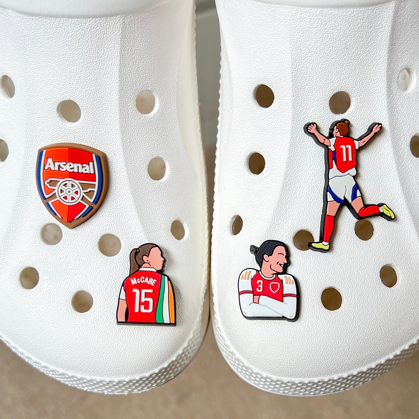 Arsenal Women Shoe Croc Charms (McCabe, Miedema + Lotte)