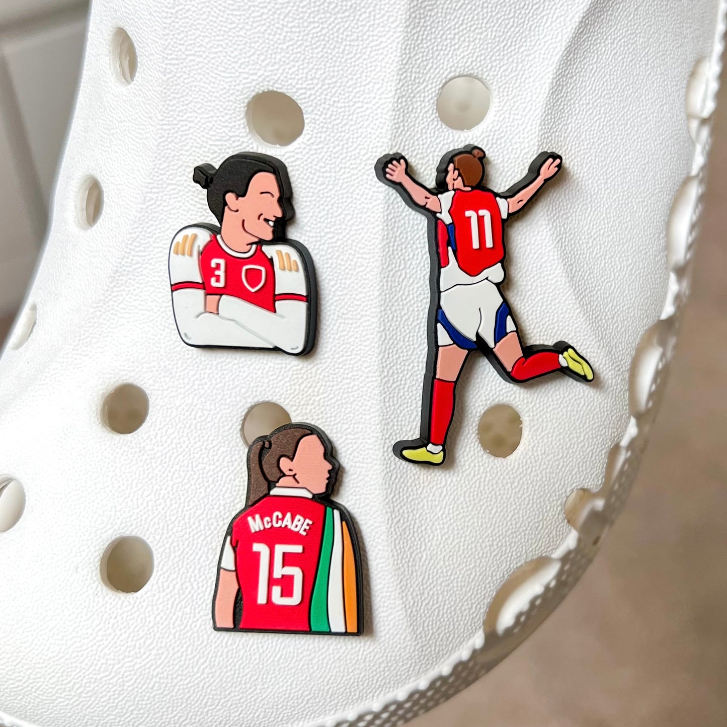 Arsenal Women Shoe Croc Charms (McCabe, Miedema + Lotte)