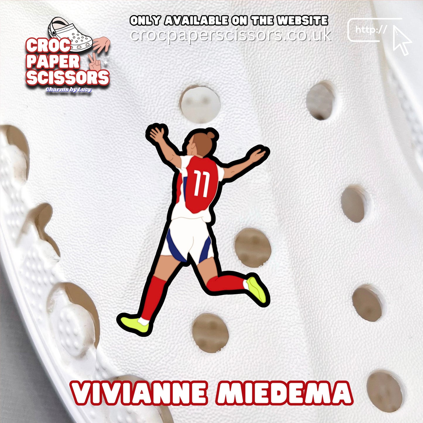 Arsenal Women Shoe Croc Charms (McCabe, Miedema + Lotte)