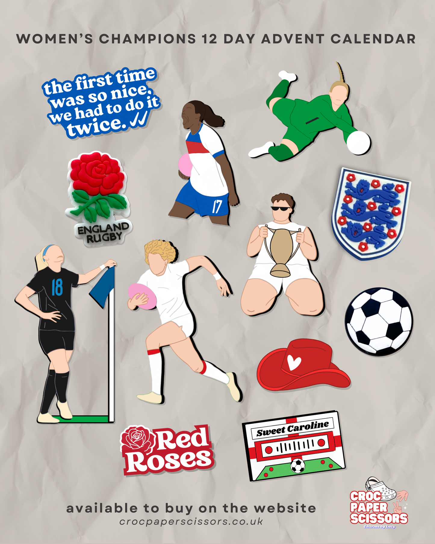 “Women’s Champions” 12 Day Advent Calendar / Lionesses x Red Roses / + FREE poster